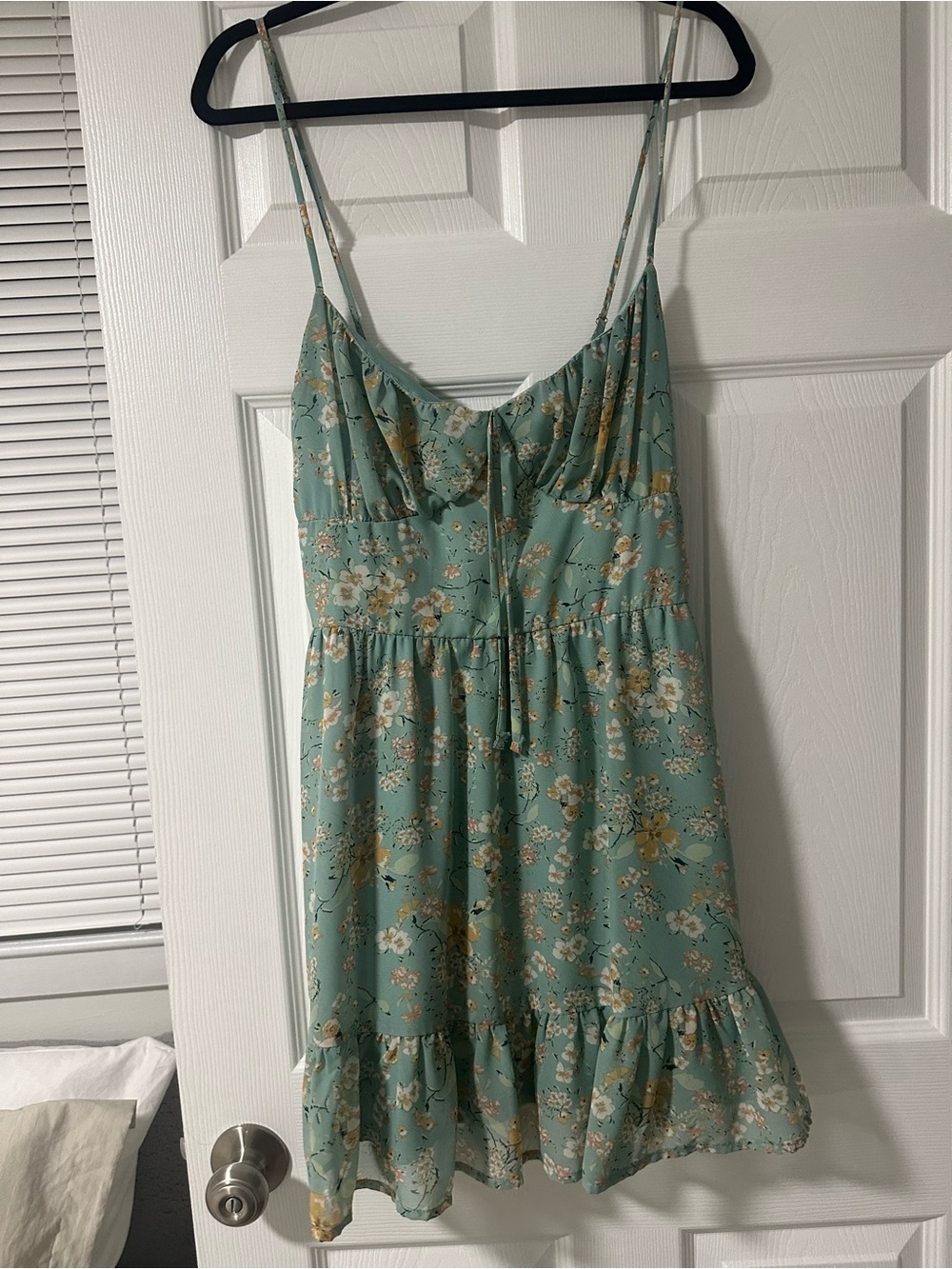 Windsor Green Floral Spaghetti-Strap Slip Dress